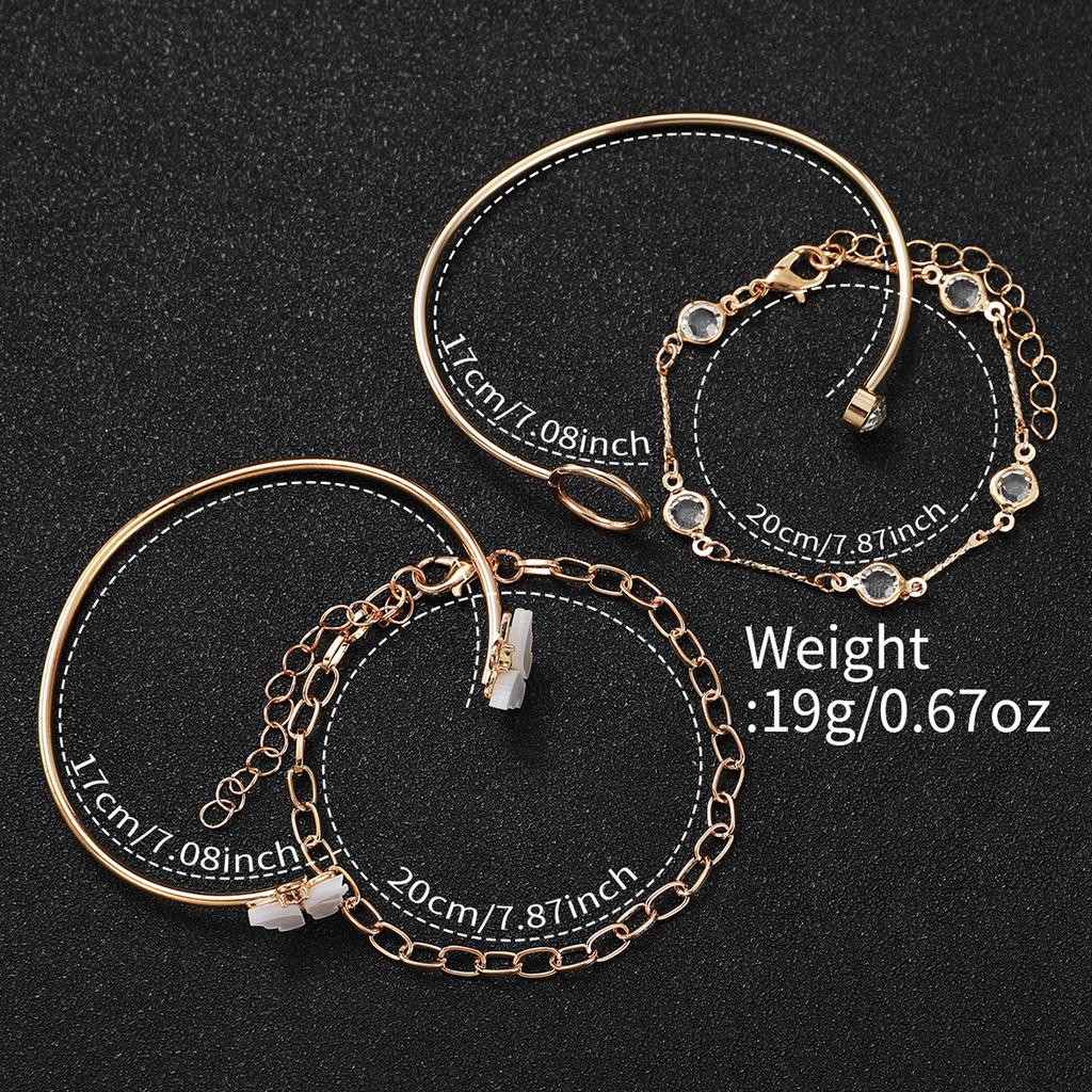 5PCs/Set Women Fashion Stainless Steel Watch Golden Color Quartz Watch With  Butterfly Bracelet Set