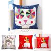 Cartoon Printed Cushion Cover Square Shape Peachskin Fabric For Home Decor
