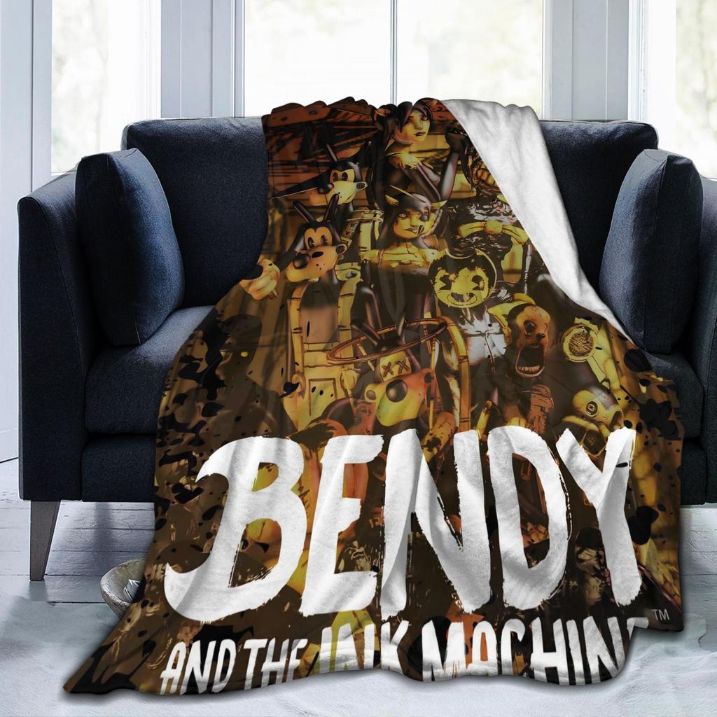 Bendys Horror Game Inked Machines Fashion Blanket Puzzle Fuzzy Funny Warm Throw Fashion Blanket for Home Spring Autumn Couch