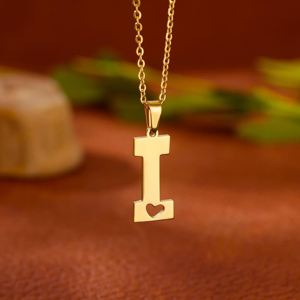 Stainless Steel Heart Initial Letter Necklace for Women Gold Plated Alphabet Pendant Necklaces Vintage Waterproof Jewelry Gifts