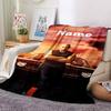 Custom Name Fast & Furious Theme Printed Blanket - Perfect for Couch, Bed, Travel & Outdoor Use | Machine Washable, Cozy & Durable.