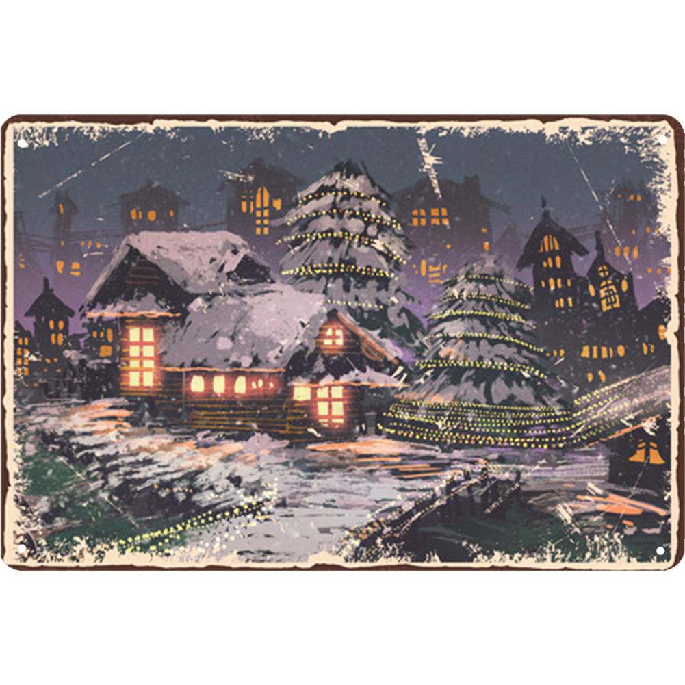 

Металлическая жестяная вывеска с Рождеством, металлическая оловянная табличка с изображением лося, снежинки, железная живопись, украшение для домашнего бара, кафе, паба, настенные художественные тарелки 20x30cm