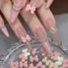 100Pcs Mix Cream Style Bowknot Nail Charms 3D Aurora Bow Flat-Back Gems Parts Nail Art Manicure Decorations