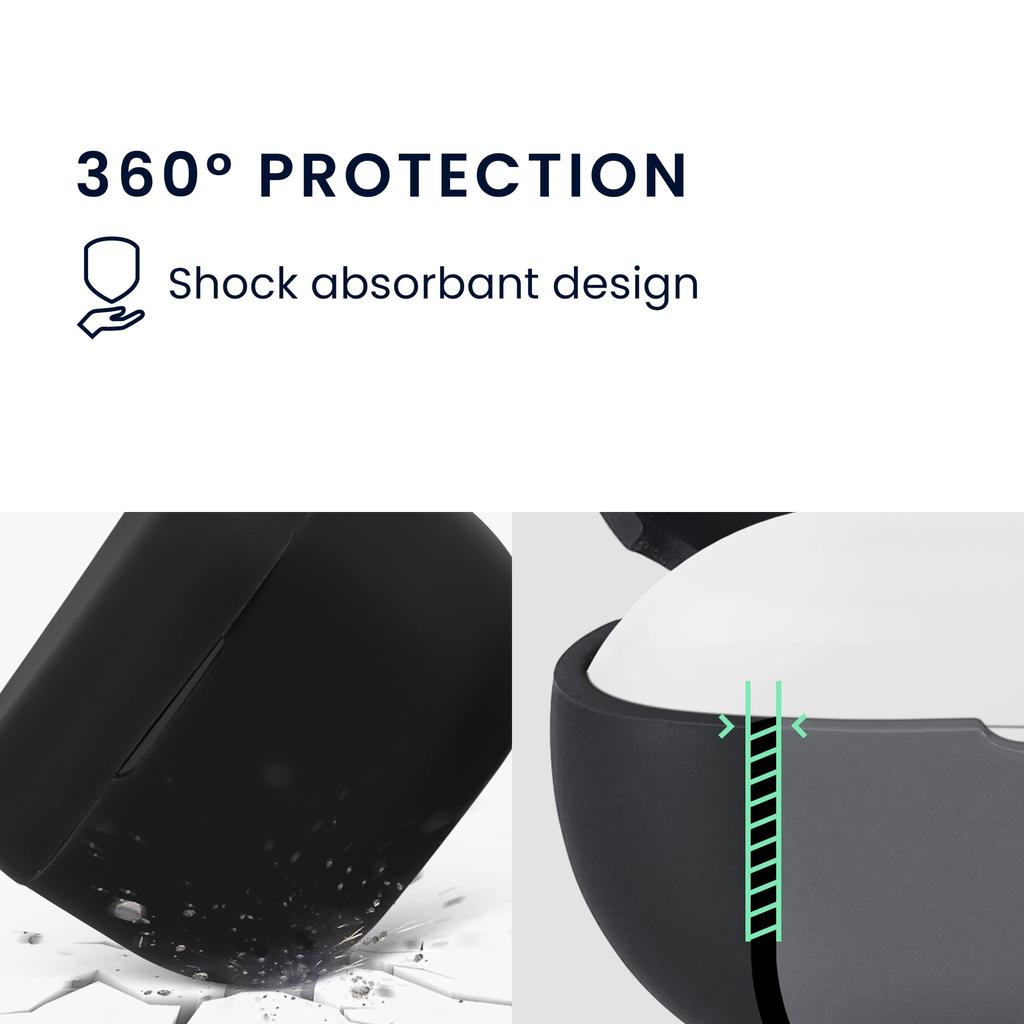 kwmobile Earphone Case for Jabra Elite Silicone Wireless Earphone Drop Black 10/E10 - Case, Protection,