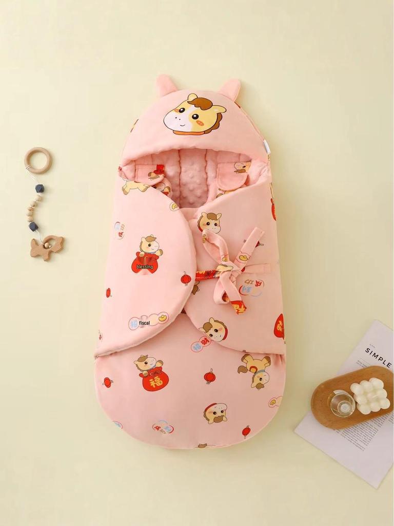 Newborn Anti-Kick Swaddle Sleeping Bag - Pure Cotton Winter/Autumn Thickened Baby Receiving Blanket