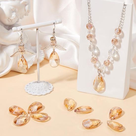 20Pcs Glass Water Drop Pendant Set 2mm Hole Size Clear Necklaces Bracelets Hair Stick Pendant DIY Jewelry Making Supplies