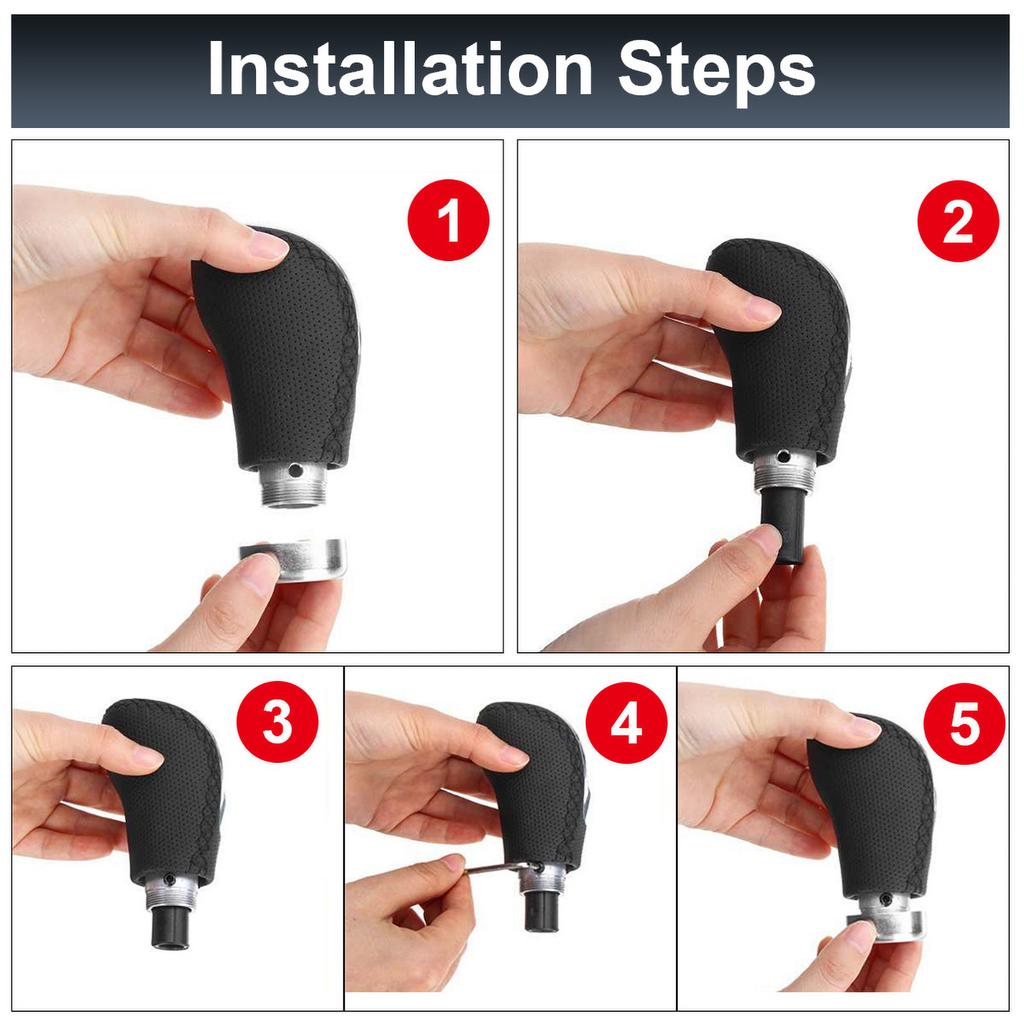 5/6 Speed Universal Replacement Manual Car Hoodie Gear Stick Shift Knob Modified Stick R PU Leather Gearshift Head Gear Knob Set