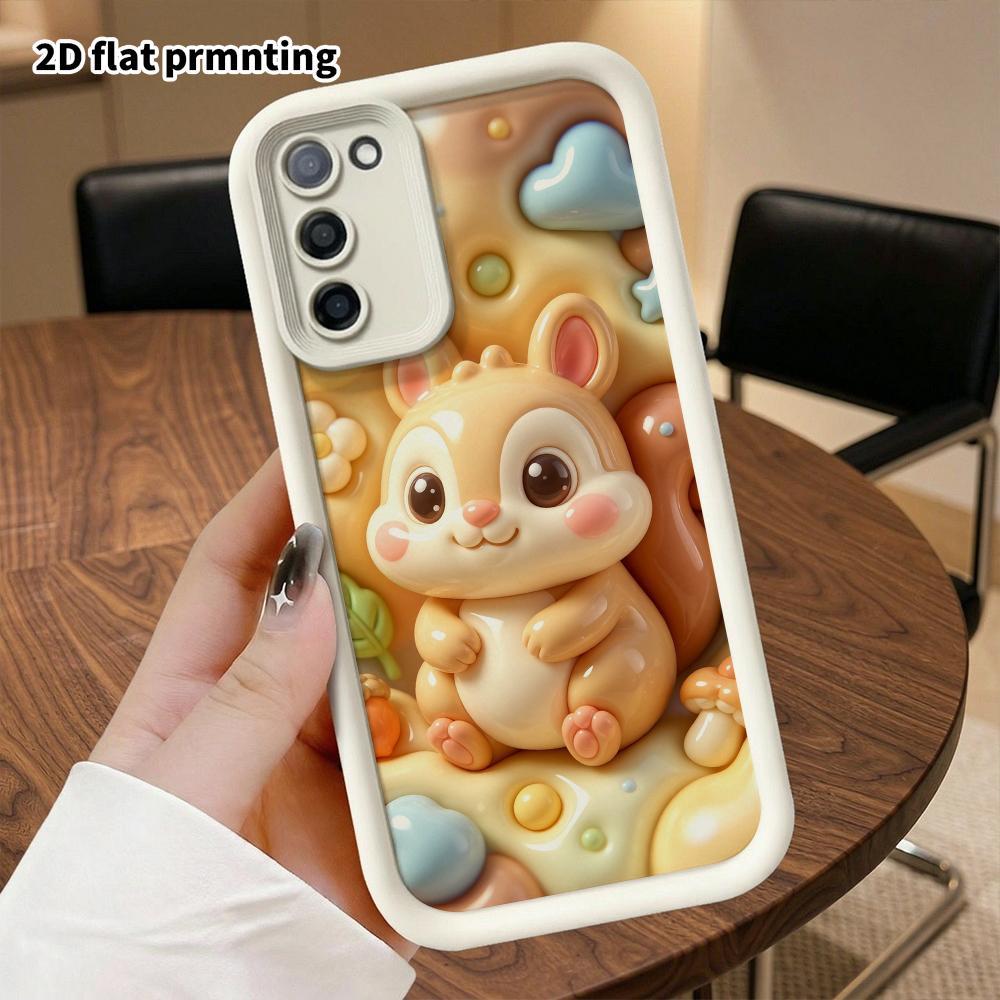 Phone case: 2D flat, suitable for Samsung Galaxy A34 A35 M05 M06 S20 S22 S21 FE Plus 5G protective case, little squirrel, perfect Christmas and Hallow
