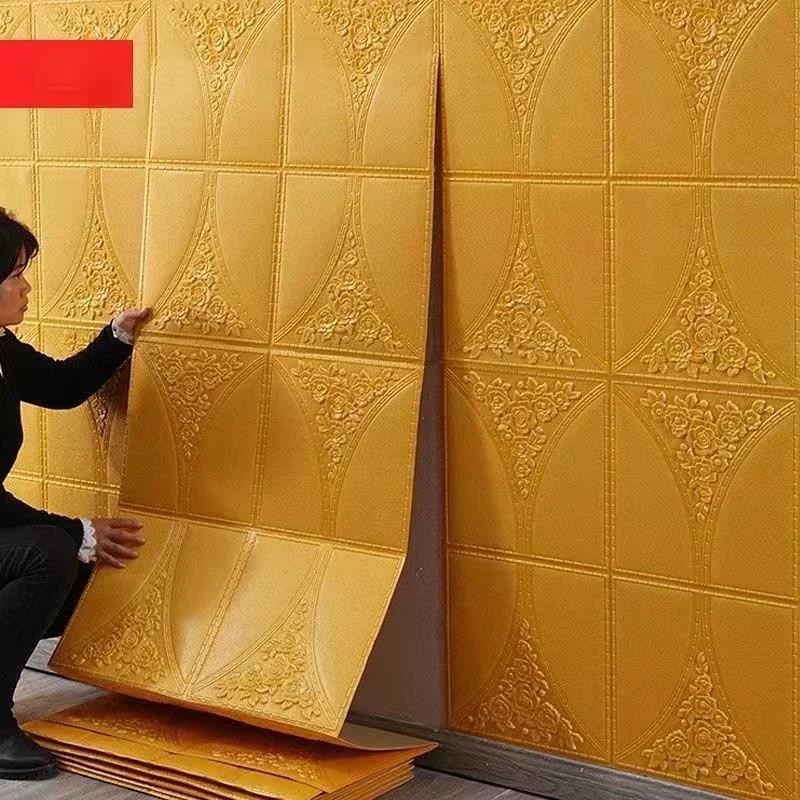 3D Soft Foam Brick Wallpaper Sticker Roll DIY Self Adhesive Living Room Home Kitchen Bathroom Decorative Wall Paper