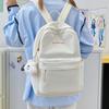 Middle School Student Schoolbag Women's Solid Color Letter Printed Backpack College Style Large Capacity Backpack