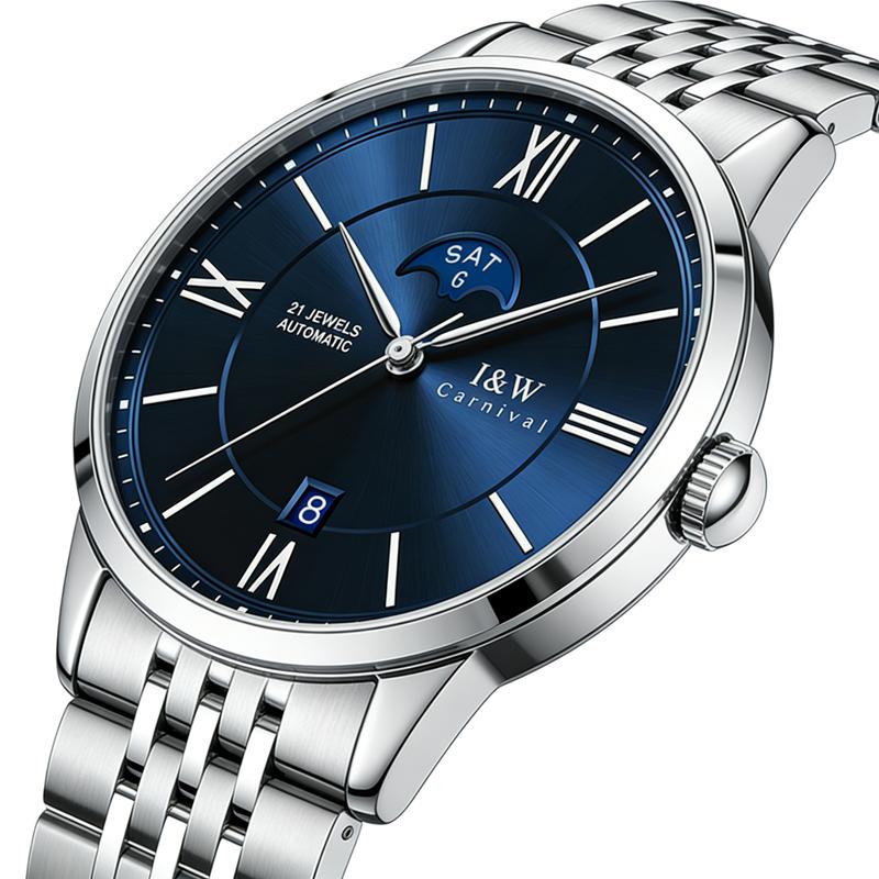 IW Blue Automat Men Watch Japan Miyota Movement Mechanical Waterproof Mens Watches Top Brand Luxury Sapphire Glass Watch Reloj