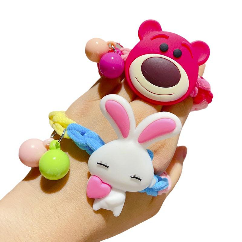 Children's Colorful Cartoon Hair Ties - Cute Strawberry & Bear Designs | Gentle on Hair