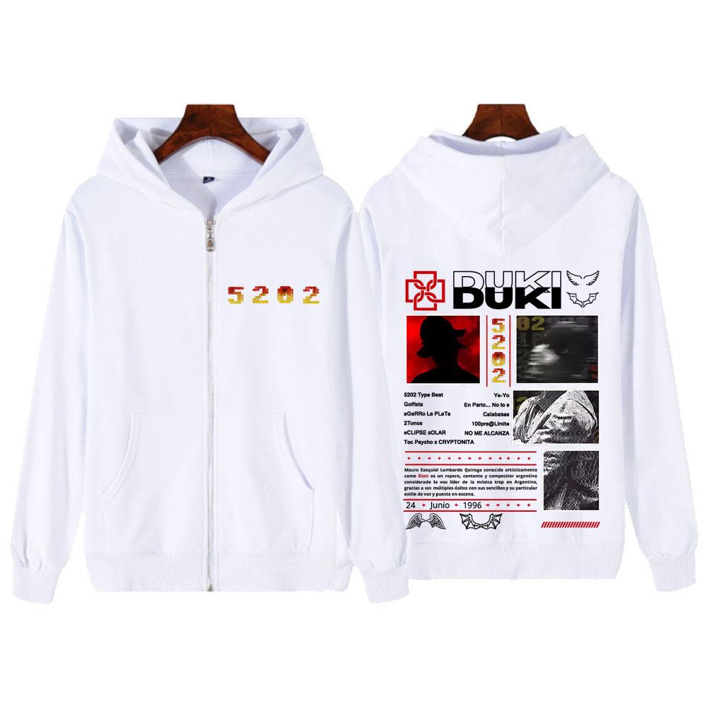 Rapper Duki 5202 MIXTAPE Album Zipper Hoodies Men's Women Y2k Clothing Loose Zip Up Sweatshirts Oversized Vintage Jackets Coats