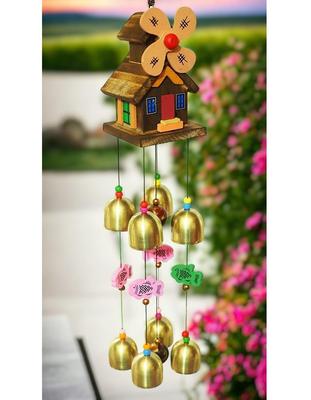 Foto's Feng Shui Waaierklok voor Huisdecoratie Items | Vastu Hangende Bel voor Balkon, Slaapkamer & Woonkamer Decoratie