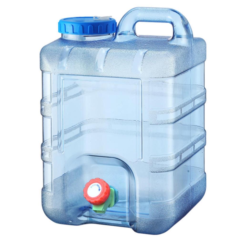 Water Jug with Spigot Transparent Faucet Portable for Campers, Journeyers, Camping,