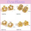Style Gold Titanium Steel Flower Earrings For Women With Durable Stainless Steel Design