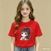 Little Girl Modal Fabric Tshirt New Spring Casual and Versatile Childrens Casual Shortsleeved Summer Polyester Fabric