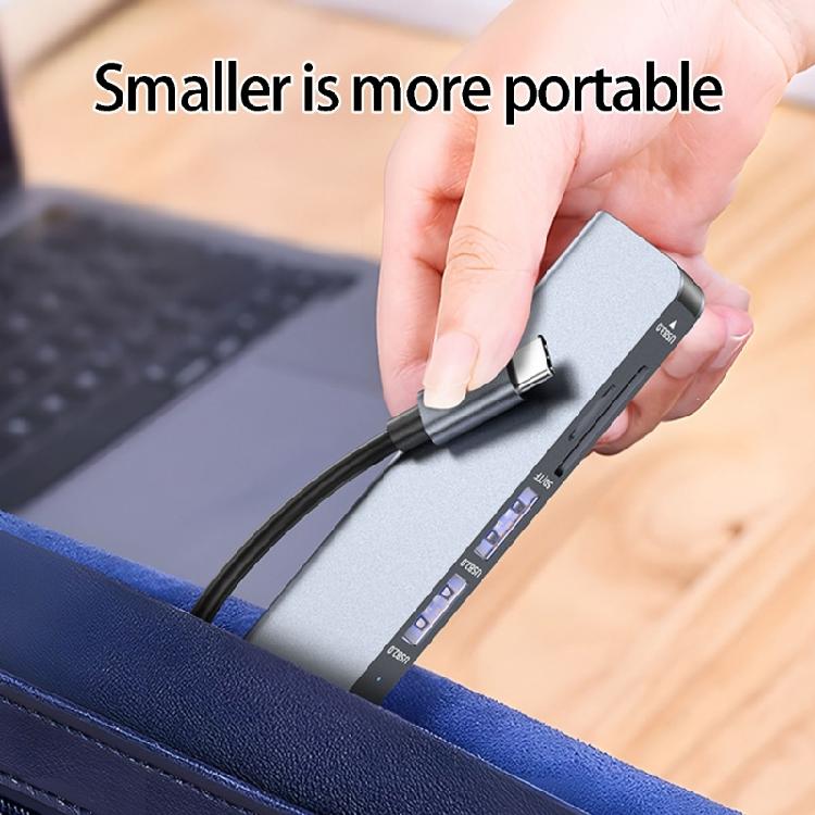 Aluminum USB Type C Hubs With HDTV Output USB Port And Memory Card Reader For Computers