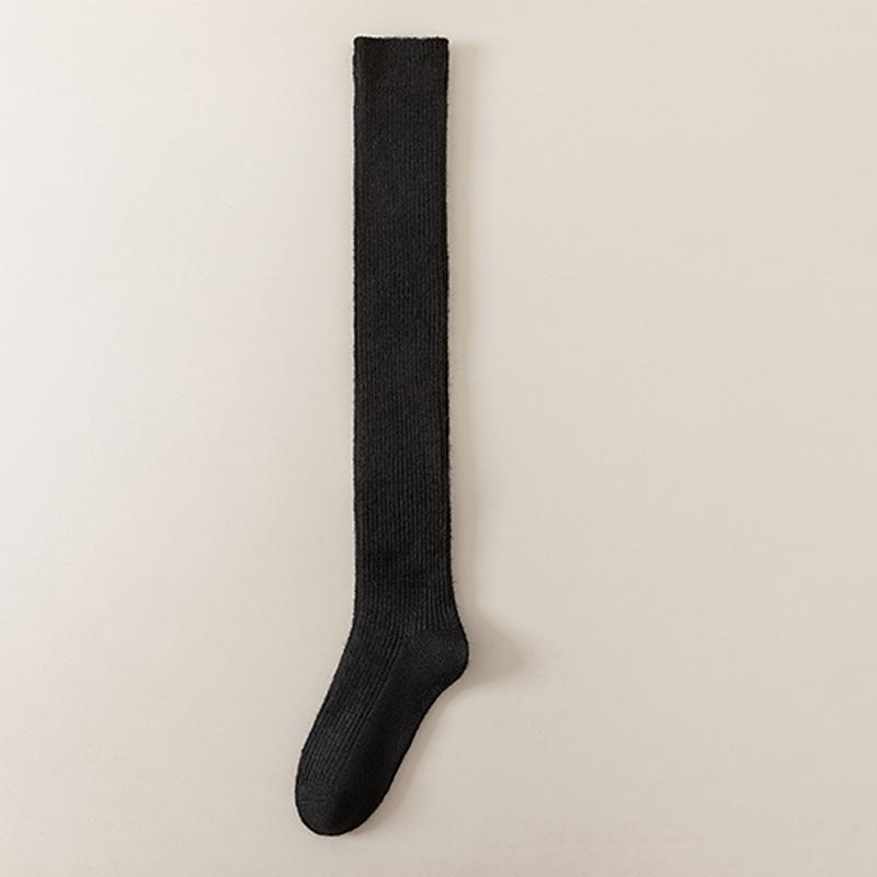 Women's Warm Wool Blend Knee-High and Mid-Calf Socks - Thick, Soft, Pure Coffee Color for Autumn and Winter
