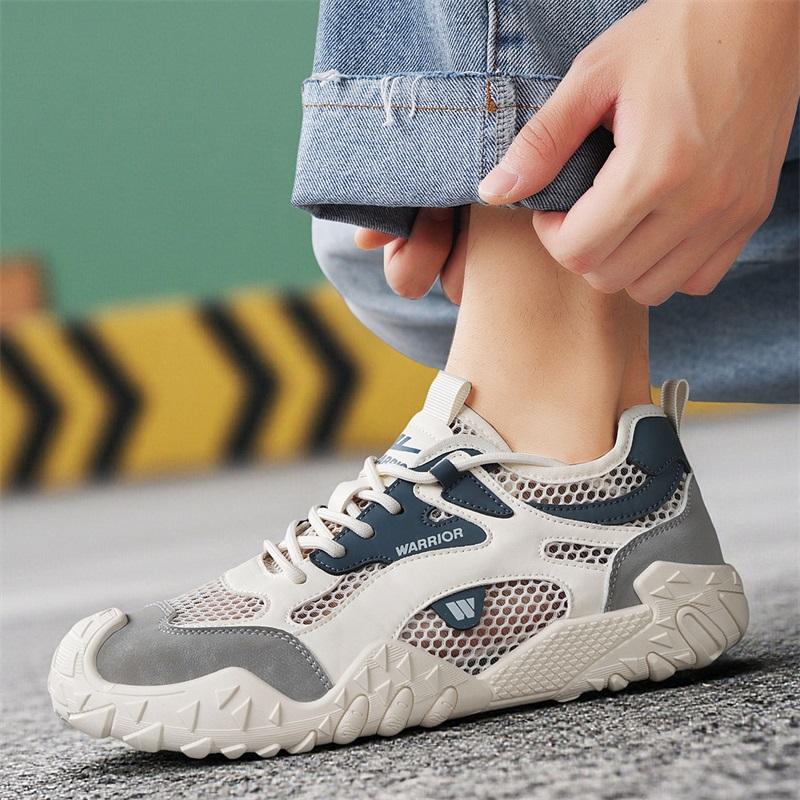 Warrior Summer Lightweight Breathable Classic Versatile Casual Sports Shoes Men sneaker Light-Gray Blue WXY-R046N01
