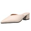 Pointed Toe Shoes, High-heeled Slippers, Our Spring and Summer New Thick Heel, Pointed Toe Toe, and Half-dragged Cool Slippers for Women