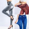 Imitation Jeans Leggings Printed Super Elastic Women High Waist Butt Lift Cropped Pants Streetwear
