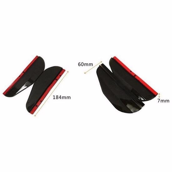 2 Pcs Black Car Rearview Mirror Rain Water Rainproof Eyebrow Cover Side Shield
