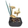 Indoor Tabletop Fountain Lotus LED Waterfall Fountain Ornament Feng Shui Art Craft Home