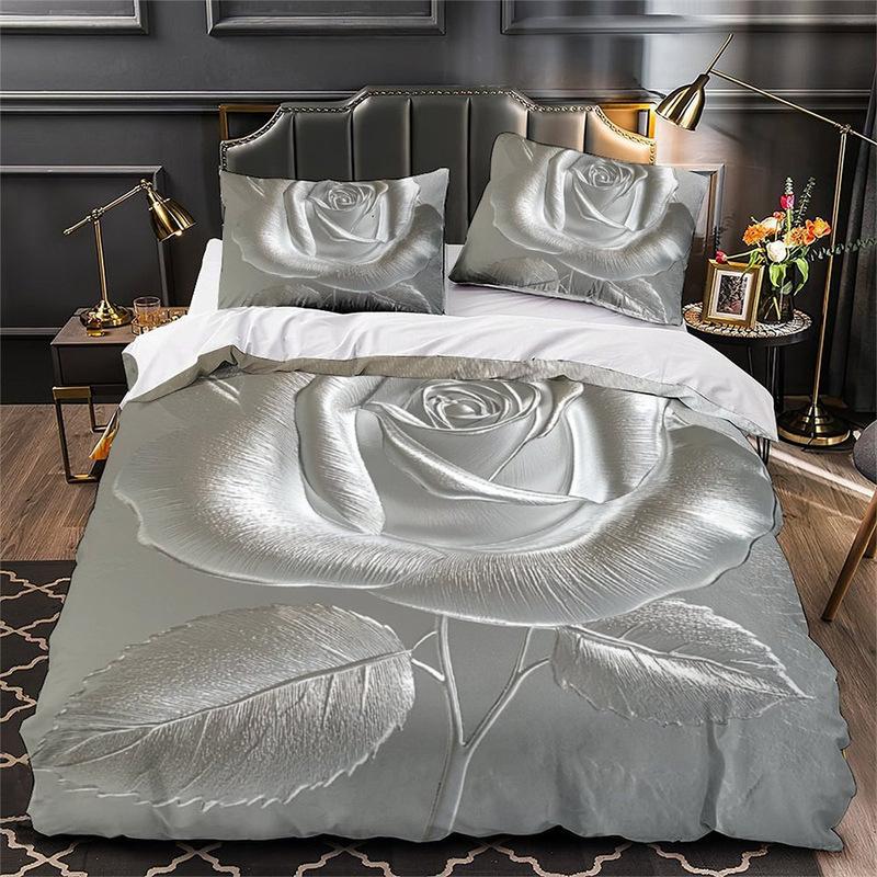 

3D Цифровая Печать Серия Роз Полиэстеровый Пододеяльник Два Или Три Предмета EU single 135*200