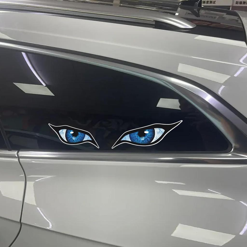 Qizaoly Naklejka na reflektor motocyklowy, Naklejka na oko motocyklowe | Straszna naklejka dekoracyjna na tylną szybę