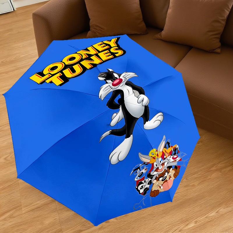 1pc Looney Tunes Automatic Open/Close Umbrella Compact Folding Umbrella with 8-Rib Shaft Lightweight Esign, for Women/Men1216A