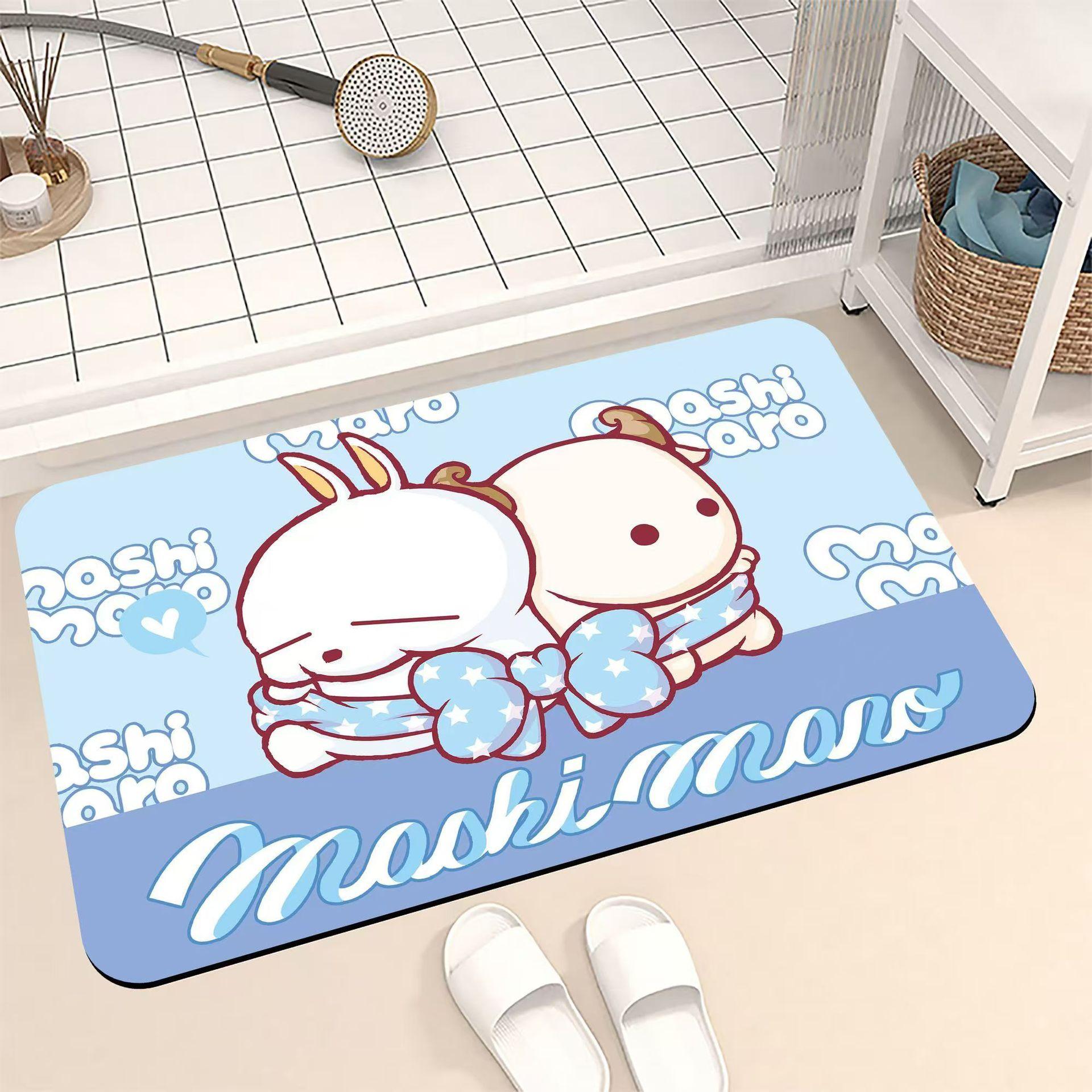 

Коврик для пола с изображением кролика-бродяги из диатомовой грязи, противоскользящий коврик для ног в ванной комнате, быстросохнущий впитывающий коврик для пола в ванной 50x80cm