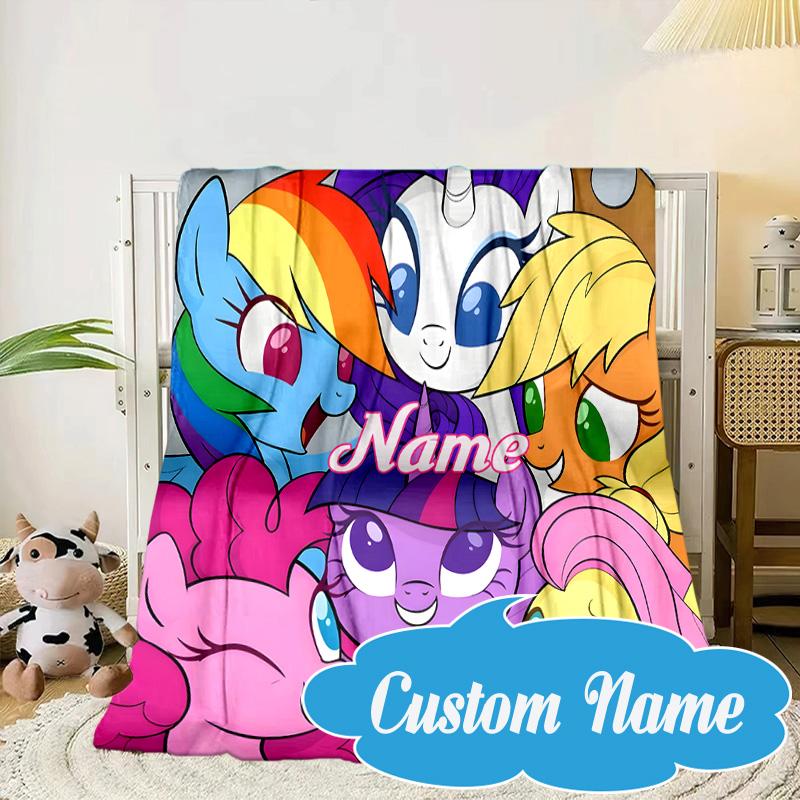 Custom Name Purple Unicorn Friendship Blanket bed sofa Blanket Flannel Blanket for Camping, Hiking, Picnic Essentials,gift for Fan family