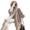Cloak Shawl Jacket Winter Thickened Sequins Tassel Hooded Fur Collar Wool Jacket 1192 #