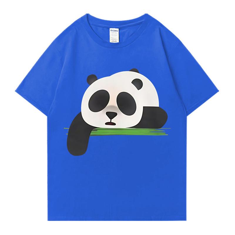 Funny Cartoon Chinese Style Panda Printed Shirt Unisex Unisex Casual Personality Tshirt Unisex Summer Cute Cute Pattern Cotton Top