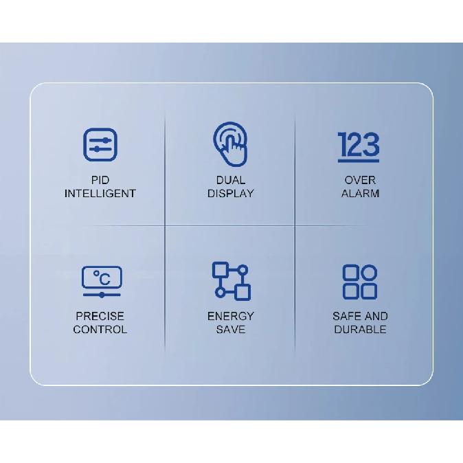 TOMZN Digitální PID Termostat Dvojitý Výstup Univerzální Vstup Regulátor Teploty Relé SSR AC110V 220V TOTC4S