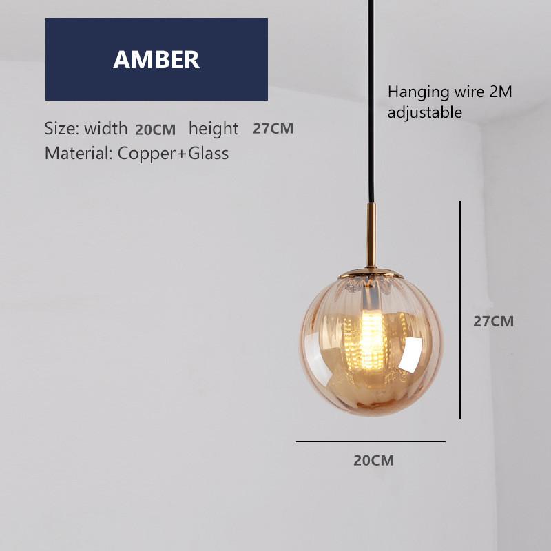 Modern Led Pendant Light Nordic Hanging Lamps Glass Ball Lighting Fixtures Home Bedroom Living Room Suspension Luminaires Shop