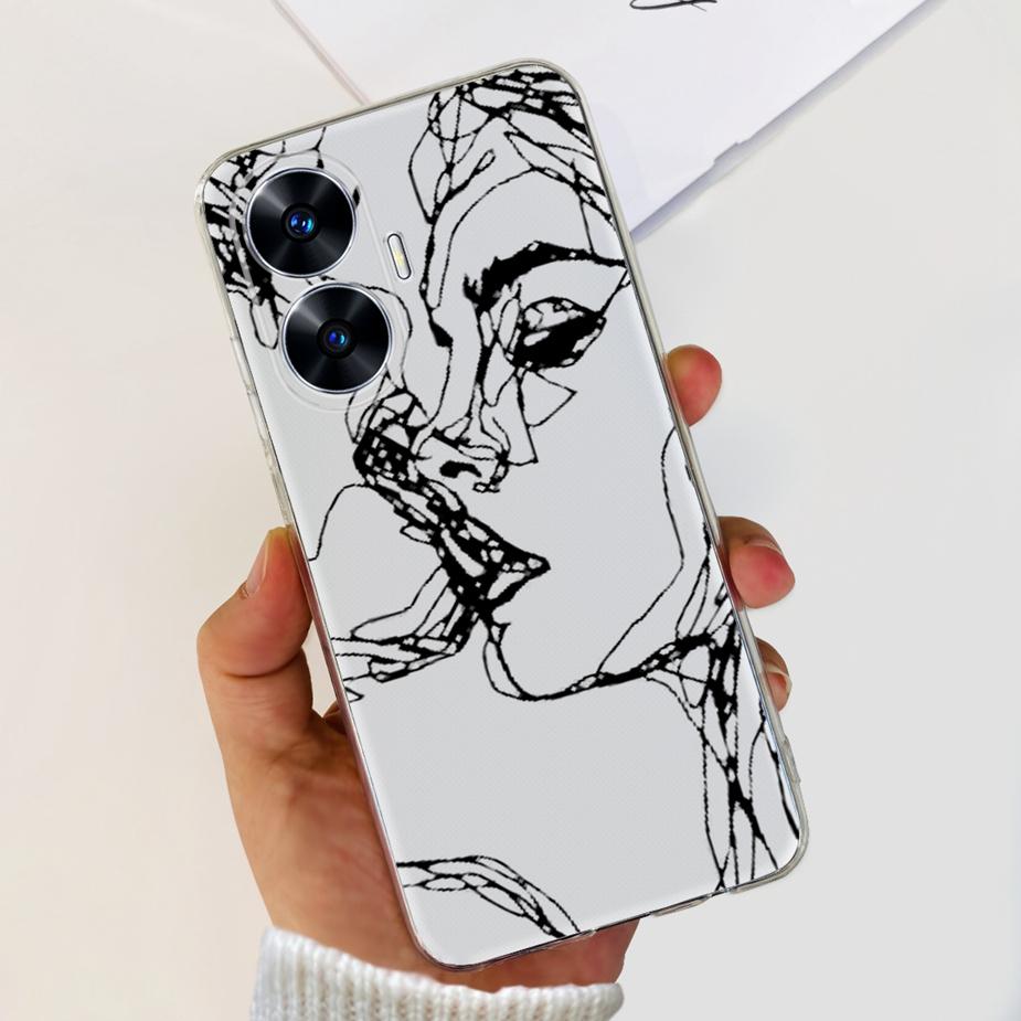 

Чехол для Realme C55 RMX3710 Милый Космонавт Расписная Крышка Мягкий ТПУ Чехол для Телефона Для Realme C55 C 55 RealmeC55 Задняя Крышка Funda Capa Realme C55