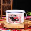 Retro Cartoon Enamel Noodle Bowl with Lid