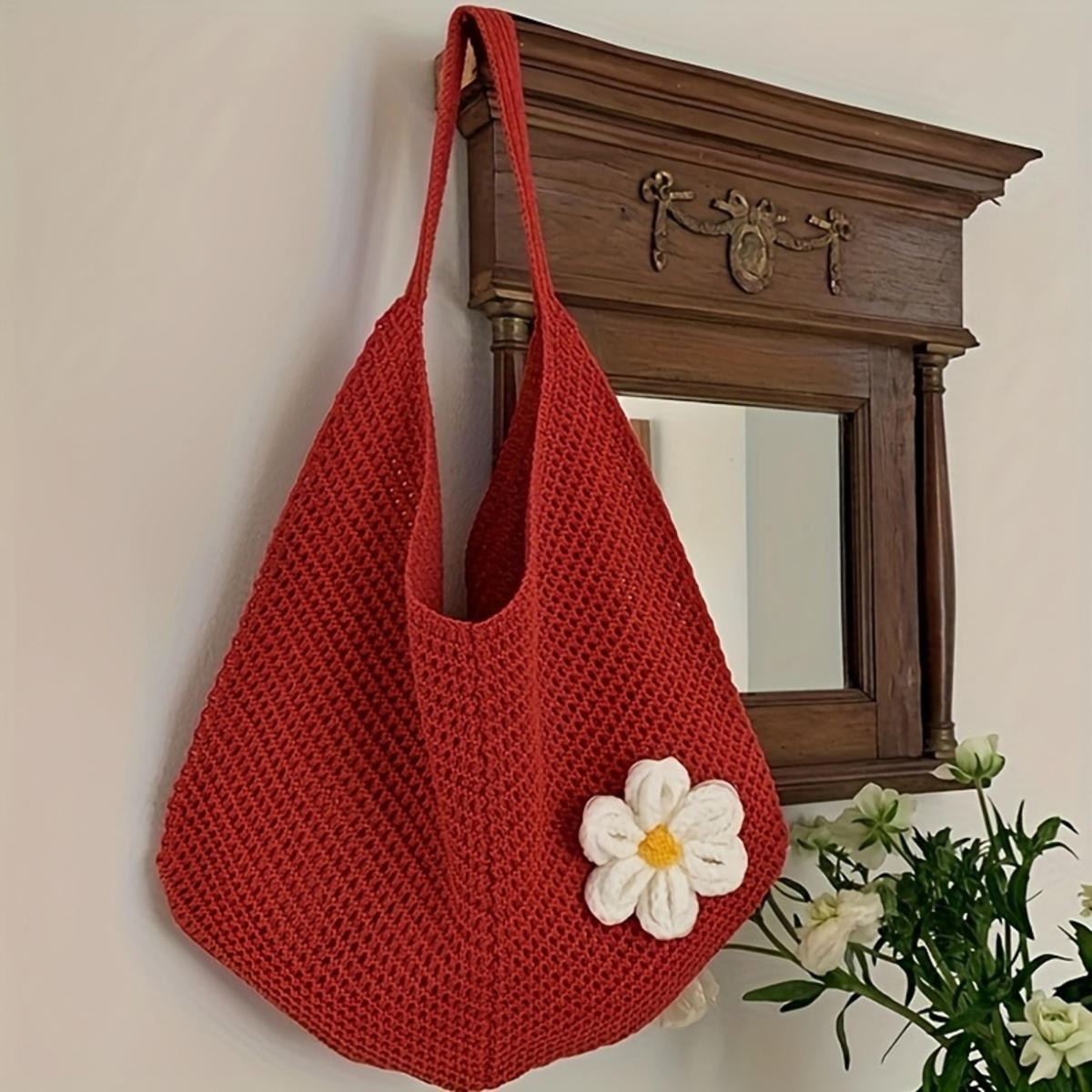 Summer Handmade Woven Pouch Women s Shoulder Bag Large Capacity Tote Bag Seaside Beach Vacation  Knitted Pouch one size