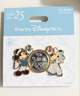 Tokyo DisneySea 25th Sparkling Jubilee Journey Pin Badge Mickey Minnie