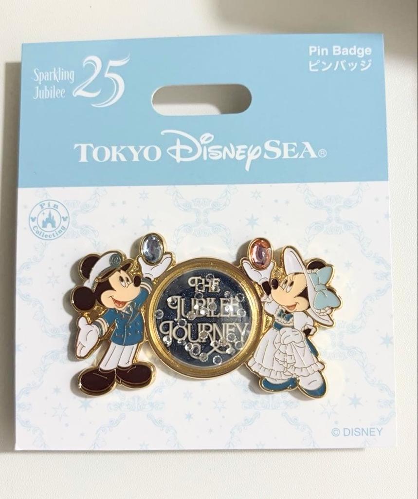 Tokyo DisneySea 25th Sparkling Jubilee Journey Pin Badge Mickey Minnie