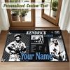Crystal Velvet Square Rug Custom NameKendrick Lamar Pattern Non Slip Home Floor Decor Rug