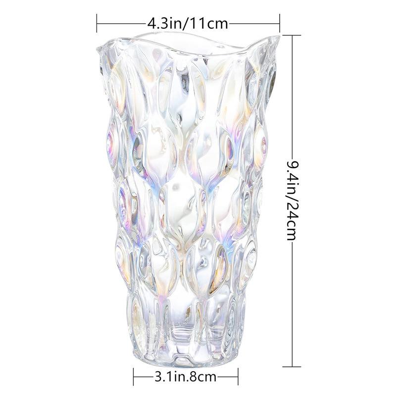 Bohemian Modern Clear Glass Vase for Home Decoration and Hydroponic Flower Arrangements in Living Room