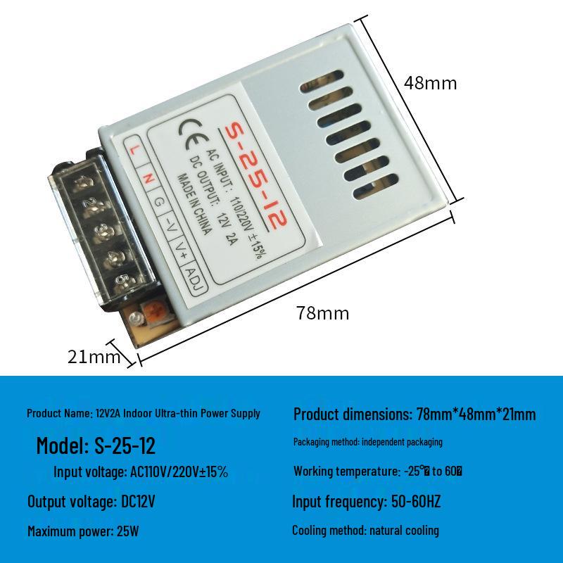 220V To 12V/24V/5V DC Power Supply for LED Strip Lights - 5A/10A/30A, 60W Transformer