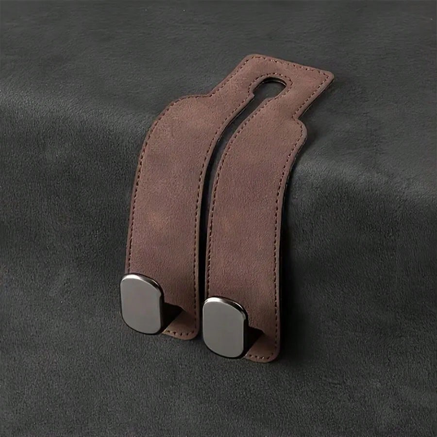 Car-mounted car hooks for rear seat storage and placement hooks