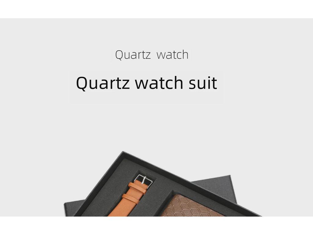 Men's Gift Set: Versatile Quartz Watch & Business Wallet with Various Styles