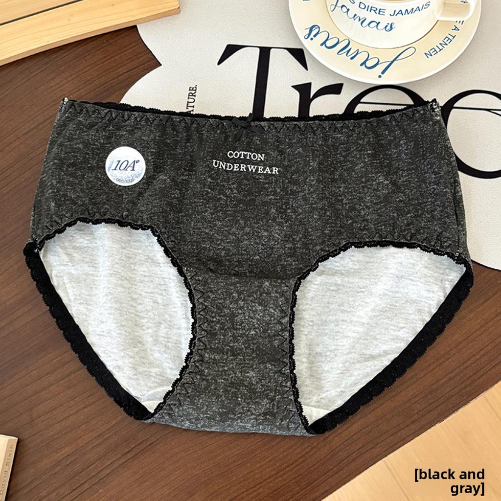 Women's Summer Cotton 10A Antibacterial Extended Crotch Comfortable Breathable Mid Waist Briefs