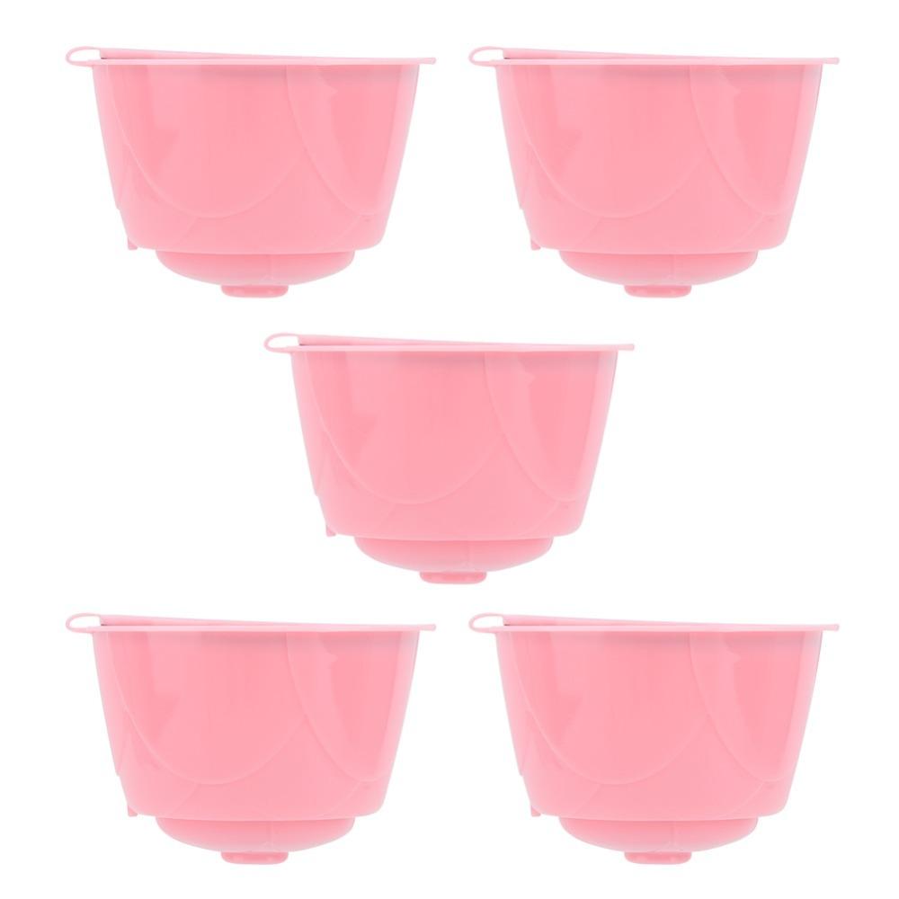 5 Pcs Set Pink Color Reusable Coffee Capsule Reusable Design Filter Function Coffee Machine Capsule Cup Refillable Design светло-серый