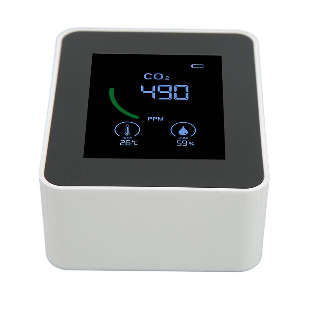 Carbon Dioxide Detector USB Charging TVOC Sensor Semiconductor Air Quality Monitor with Temperature